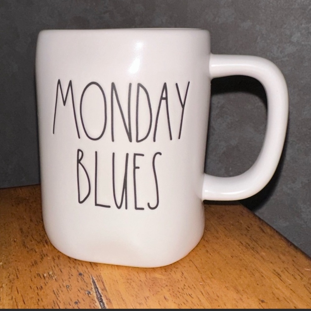 Rae Dunn MONDAY BLUES Ceramic Coffee Mug BRAND NEW!